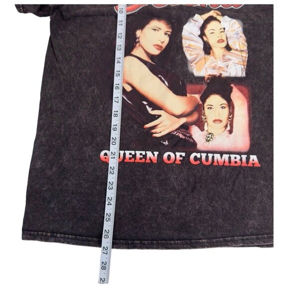 Selena Official Women SZ  Large Queen of Cumbia Music Black Dyed Ácido Wash - Picture 6 of 8
